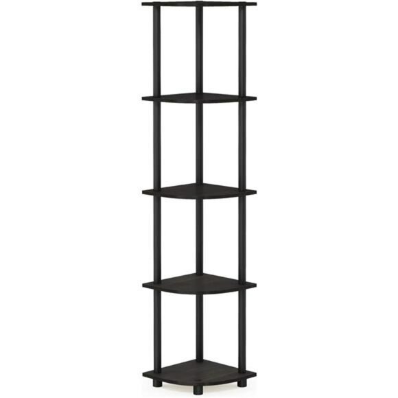 5 tier corner shelf storage unit small space display rack bookcase organizer - Picture 1 of 7